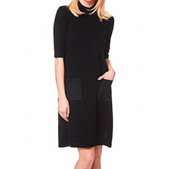 Calvin Klein Dresses & Skirts - CK Sweater Dress w Mock Turtle Neck Suede Pockets